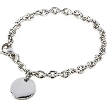 Náramek Dámský ocelový náramek s kulatým přívěskem