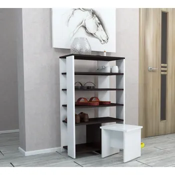 Botník Botník BRADLEY wenge/bílý diamant