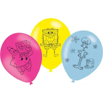 Balónek SpongeBob balonky 6 ks, 28 cm, 3 druhy