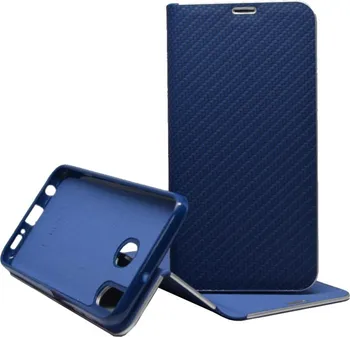 Pouzdro na mobilní telefon TelOne Vennus Book Carbon pro Samsung Galaxy A20e modré