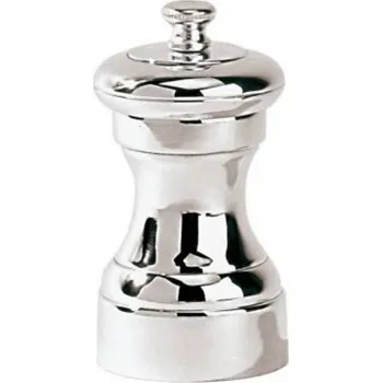 Mlýnek na koření MLÝNKY NA PEPŘ A SŮL, zn. PEUGEOT - MIGNONNETTE - POSTŘÍBŘENÉ Varianta: MLÝNEK NA SŮL, zn. PEUGEOT - MIGNONNETTE, výška 10 cm