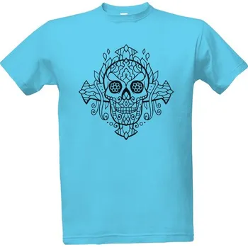 Tričko s potiskem Lebka 3 černá pánské