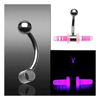 Piercing Piercing banánek PARTY chirurgická ocel - svítící HW2700