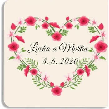 Svatební dekorace Podtácek s potiskem Svatební podtácek