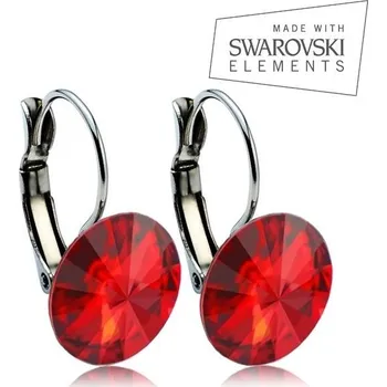 Náušnice Ocelové náušnice s krystaly Swarovski 12 mm, LIGHT SIAM