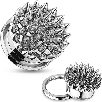 Piercing Ocelový plug s ostny HWPSZ23