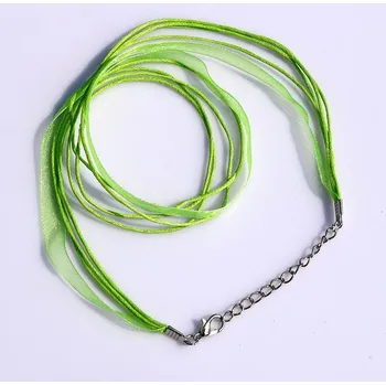 Řetízek Zelená šňůrka na krk z organzy