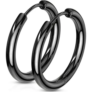 Náušnice Černé ocelové náušnice - kruhy 19 mm