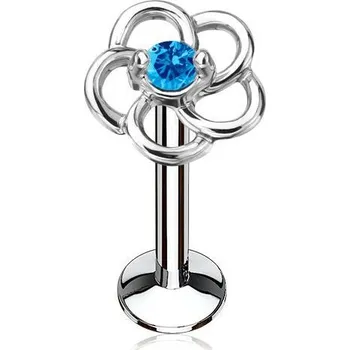 Piercing Piercing do brady tyrkysová kytička