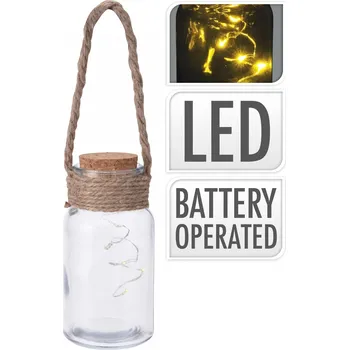 H&L Dekorace lahev s LED osvětlením, korkové víko