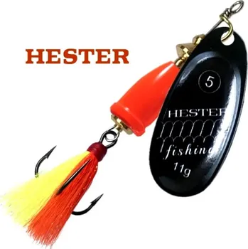 Umělá nástraha Hester Fishing rotační třpytka Bell Fly Black Scales W Yellow/Orange velikost: 2/4 g