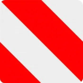 Tabule reflexní červeno bílá výstražná parkovací, (285x285x1 mm), reflexní třída 3