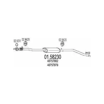 Tlumič výfuku střední Punto 2