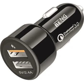 Nabíječka autobaterie Nabíječka CL 12/24V, 2 USB, 3A, 30W, QC 3.0 BENG