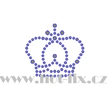 SE012 - korunka nažehlovací hot-fix kamínkový potisk, rozměry cca 4,2x3,8cm barva: kameny barva 101 Crystal /stříbrná