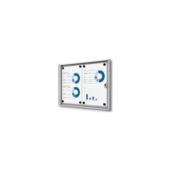 Kancelářský nábytek Informační vitrína stříbrná, plechová záda, interiér 2xA4