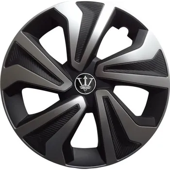 Poklice na kolo Kryty kol EVO KANGO 15", stříbrno-černé - sada 4ks