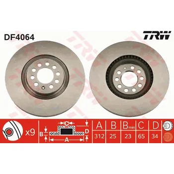 Brzdový kotouč TRW DF4064