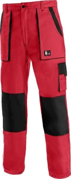 montérky CXS Lux Josef montérkové kalhoty červené/černé 46
