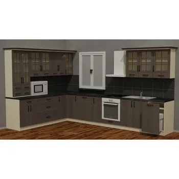 Kuchyňská linka Nabytekmorava Kuchyňská linka RETRO C barva kuchyně: bílá 113/ capucino 149, pracovní deska: NE BEZ PRACOVNÍ DESKY