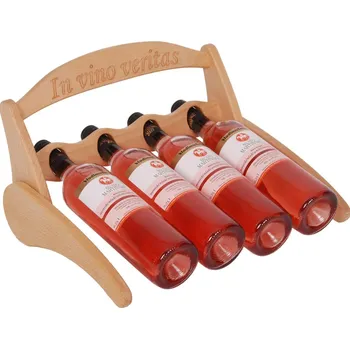 Stojan na víno Stojan na víno 632 - Dřevěný stojan na 4 lahve vína