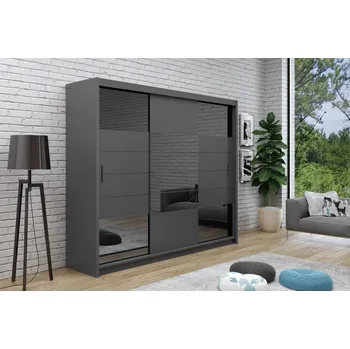 Šatní skříň Nábytek Pyramida, s.r.o. Šatní skříň FRANKLIN 2 250 grafit/grafit