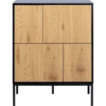 Vysoká komoda v dekoru dubu v černo-přírodní barvě 80x103 cm Seaford – Actona ID_1296282