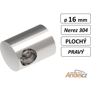 Držák výplňe D16 mm prutu PRAVÝ -plochý