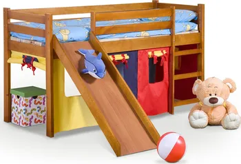 Dětská postel Halmar Nela/Neo Plus se skluzavkou 190 x 80 olše