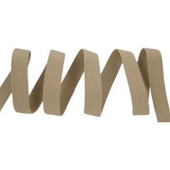 Textilní guma Pruženka plochá 21mm tm. béžová
