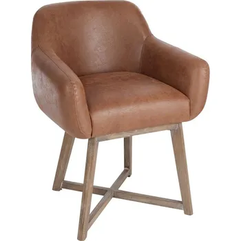 Křeslo Hnědé kožené křeslo/ židle Venetta - 62*56*77 cm