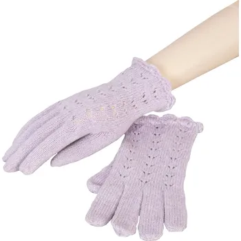 Rukavice Fialkové pletené rukavice - 8*20 cm