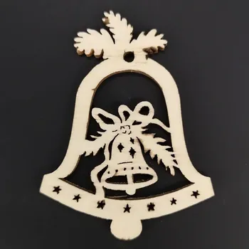 Vánoční dekorace AMADEA Dřevěná ozdoba zvonek se zvonkem 6 cm