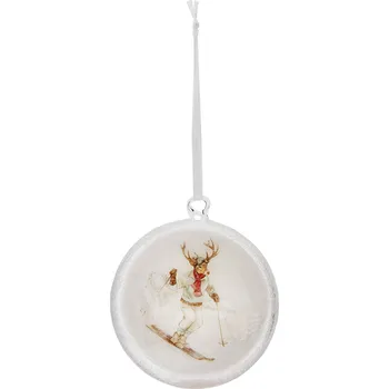 Vánoční ozdoba Skleněná ozdoba s jelenem - 10*2*11 cm