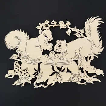 Dekorativní magnet AMADEA Dřevěná ozdoba veverky 19 cm