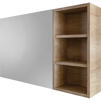 Koupelnový nábytek Olivín - zrcadlová skříňka 100 cm s otevřenou boční skříňkou pravá OLG100/Pxz