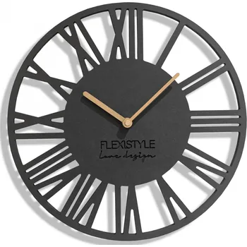 Hodiny Flexistyle Nástěnné hodiny Loft Piccolo 30 cm bez dřeva Antracit – Černé