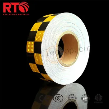 Samolepící reflexní páska 5cm, 25m, kostka černá/žlutá