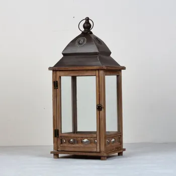 Lucerna Lucerna dřevěná hnědá Sofie 50x24cm