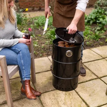 Zahradní gril Zahradní gril s udírnou barel 65cm