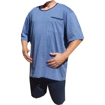 Pánské pyžamo xcena Pánské pyžamo s krátkou nohavicí modré Velikost: XXXL