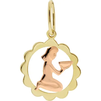 Přívěsek Zlatý přívěsek - znamení zvěrokruhu Panna Tvar: Kytička, hladký rámeček
