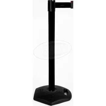 Plotový sloupek EXPOINT Venkovní zahrazovací sloupek s výstražnou páskou 3 m Název: sloupek s pásem 3m, barva sloupku a pásky černá