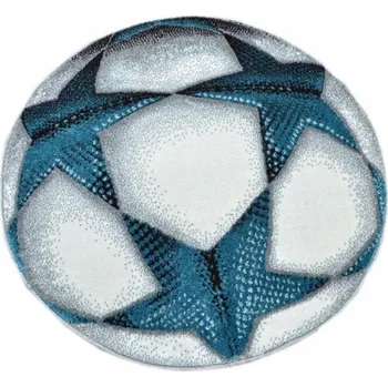 Koberec Akcila Dětský kusový koberec Kolibri 11199/190, modrobílý - průměr 67cm - Průměr 67cm