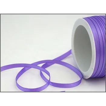 Stuha Saténová stuha 6 mm oboulící - fialová- 1m