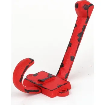 Věšák Litinový retro věšák na stěnu s číslem 1 červený