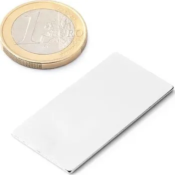 Dekorativní magnet Neodymový magnet kvádr 40&nbsp;×&nbsp;20&nbsp;×&nbsp;1&nbsp;mm, síla 1,7&nbsp;kg