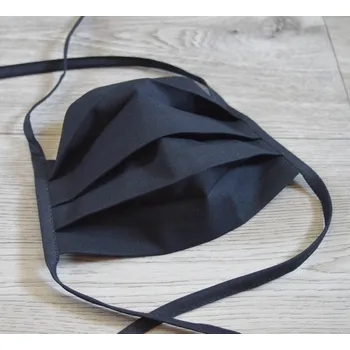 rouška Šatoli.cz Černá bavlněná dvouvrstvá rouška s kapsou na filtr