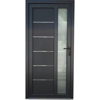 Vchodové dveře SOFT vchodové plastové dveře SARAH, antracit/bílá, 98x200 cm (jednokřídlé plastové dveře 98x200 cm)