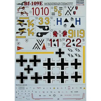 Plastikový model Print Scale 1/48 Messerschmitt Bf-109E Part 1 (wet decals)